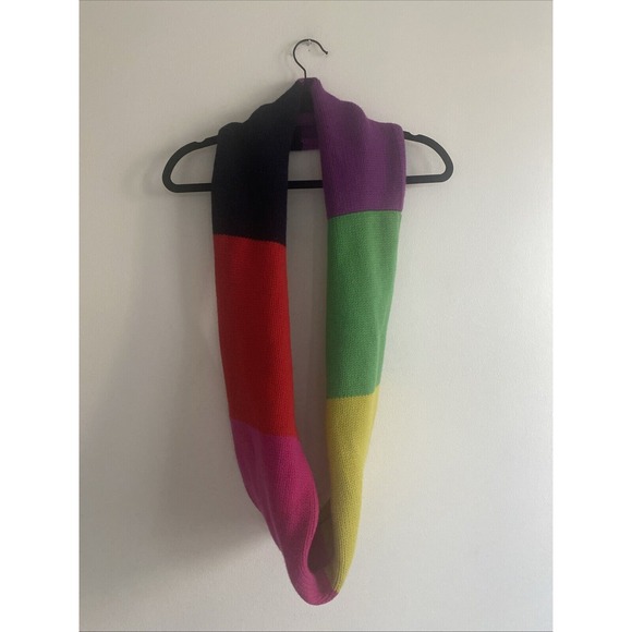 Kate Spade Color Block Knitted Infinity Scarf 100% Wool - Picture 2 of 5